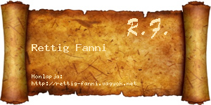 Rettig Fanni névjegykártya